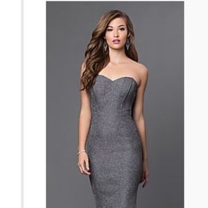 Gunmetal Midi Cocktail Dress